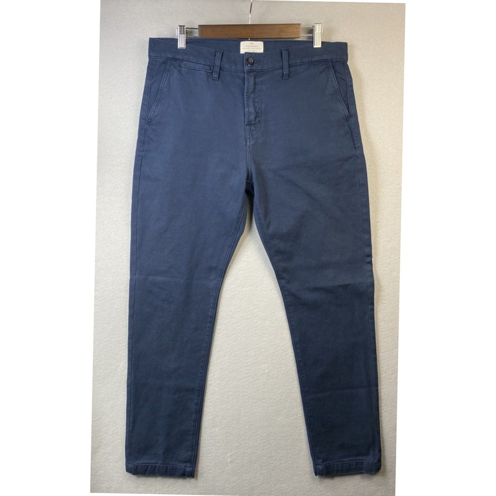 7 For All Mankind Chino Pant Mens 33 Navy Blue  AT1902226 33x30 Stretch Straight